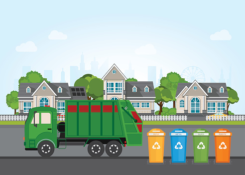 Garbage Truck and Bins